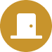 A small mustard yellow icon with a small white door within it